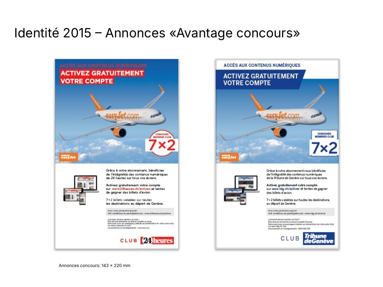 easyJet flight contest ads for Club members