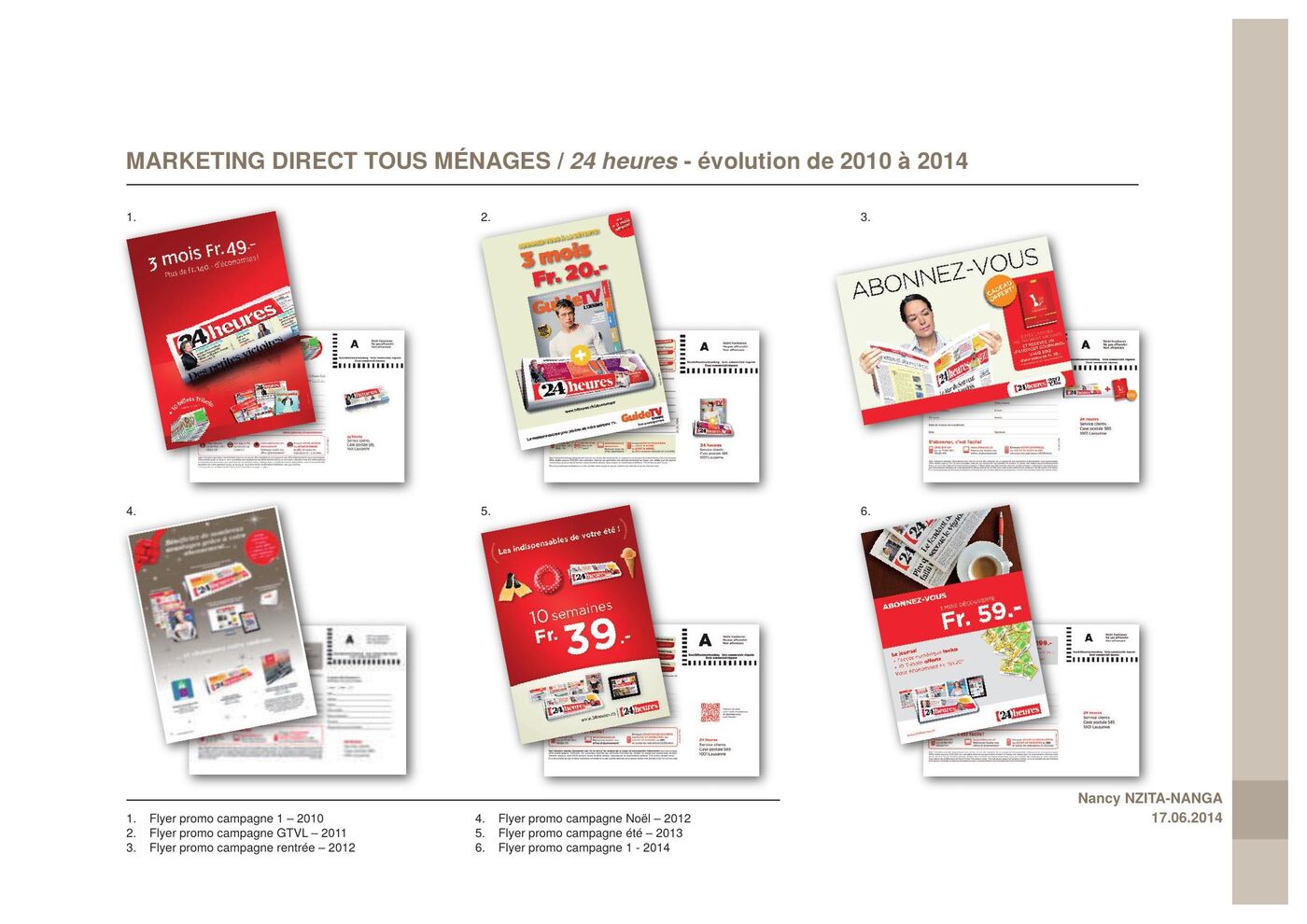 Door-to-door direct marketing for 24 heures, 2010 to 2014